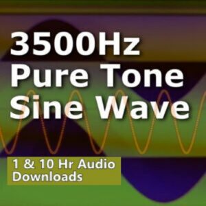 3500 Hz Sine Wave Audio Downloads. Graphic representing the pure 3.5kHz tone for high-mid frequency audio analysis and ambient listening.