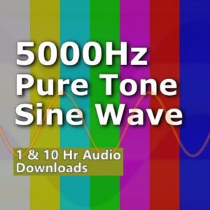 5000 Hz Sine Wave Audio Download. Graphic representing the pure 5kHz tone for high-frequency audio analysis and ambient listening.