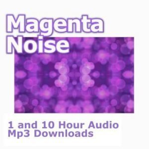 Magenta Noise Audio Downloads. Graphic showing a purple bokeh effect, highlighting the custom blend of Pink, Blue, and Red Noise for ambient listening.