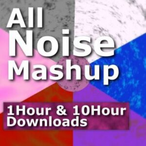 A graphic for "All the Noise Mashup," showing a collage of different noise color patterns in a square.