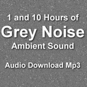 A graphic for Grey Noise Ambient Sound, with the title on a grey textured background