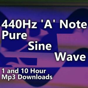 440 Hz A Note Pure Sine Wave Audio Downloads. Graphic representing the 440 Hz A note pure tone used for musical instrument tuning and pitch reference.