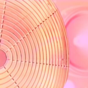Pink Noise and Vintage Fan Sleep Sound Audio Downloads. Close-up of a metal fan, emphasizing the fan's sound for sleep and masking.