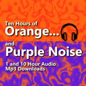 Orange and Purple Noise Audio Downloads. Graphic showing the blend of low frequency Orange Noise and high frequency Purple Noise for ambient sound masking and sleep.