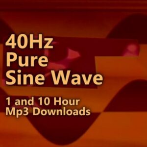 A graphic for a 40Hz Pure Sine Wave, with a sine wave illustration on an orange background.