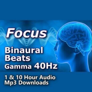 40 Hz Gamma Wave Binaural Beats with Noise MP3 Download. Dark blue graphic features text related to Gamma 55Hz (using a similar image from your file set) and audio for focus and alertness.