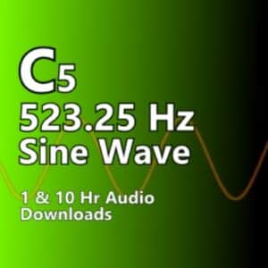 C5 523.25 Hz Sine Wave Audio Downloads. Graphic representing the pure C5 musical note tone for instrument tuning and relaxation.