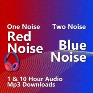 Red Noise & Blue Noise Audio Downloads. Graphic highlighting the blend of low frequency Red Noise and high frequency Blue Noise.