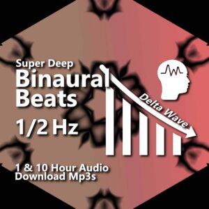 1/2 Hz Delta Wave Binaural Beats 10 Hour MP3 Download. Graphic indicates super low frequency, associated with Delta Brainwaves and deep sleep.