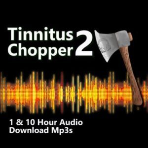A graphic for "Tinnitus Chopper V2," showing a rhythmic,