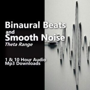 A graphic for "Binaural Beats and Smooth Noise," showing a sound wave visualization next to a headphone jack.