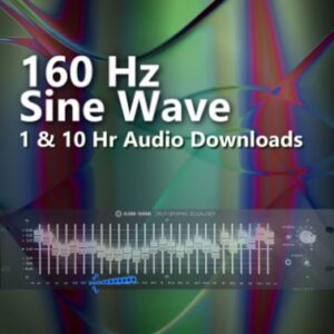 160 Hz Sine Wave Audio Downloads. Graphic showing a pure sine wave tone at 160 Hz, highlighting its use for relaxation and concentration.