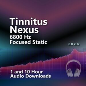 Tinnitus Nexus 6800 Hz focused static noise waveform with headphones